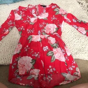 Forever21 hot pink floral romper